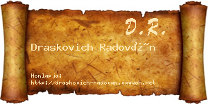 Draskovich Radován névjegykártya